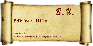 Bányi Ulla névjegykártya